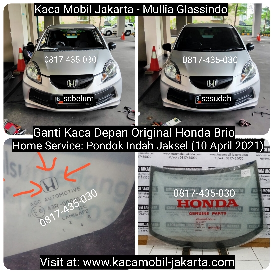 Home Service Ganti Kaca Depan Original Honda Brio di Jakarta Selatan 