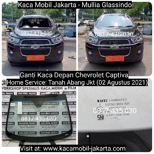 Ganti Kaca Mobil Depan Chevrolet Captiva di Jakarta Bekasi Depok Tangerang Bogor Banten Cikarang