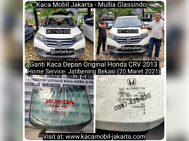 Home Service Pemasangan Kaca Depan Mobil Honda CRV di Bekasi Depok Jakarta Tangerang