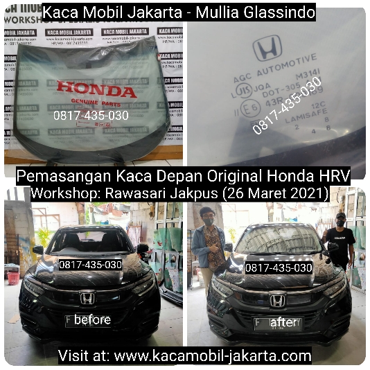 Pemasangan Kaca Depan Original Honda HRV di Bekasi Depok Tangerang Jakarta Bogor