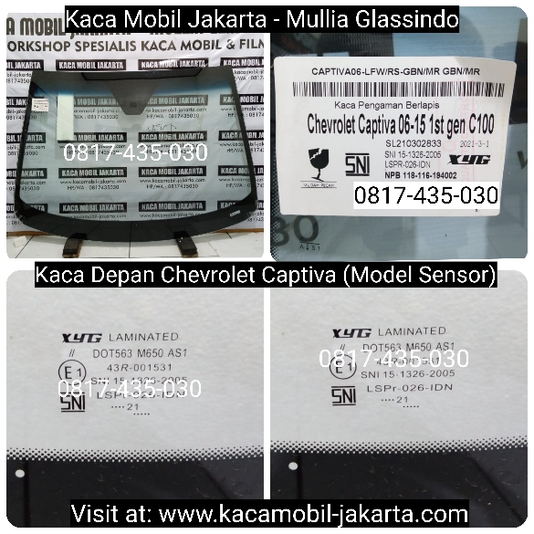 Jual Kaca Mobil Depan Chevrolet Captiva di Jakarta Bekasi Depok Tangerang Bogor Banten Cikarang