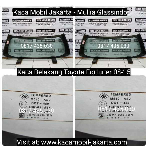 Jual dan Pasang kaca Mobil Belakang Toyota Fortuner di Jakarta Tangerang Depok